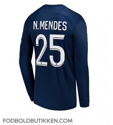Paris Saint-Germain Nuno Mendes #25 Hjemmebanetrøje 2022-23 Langærmet
